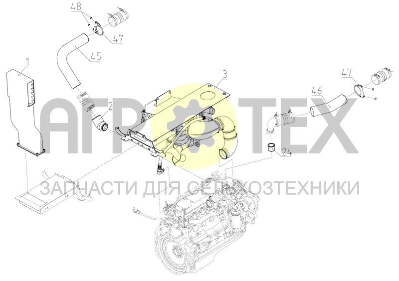 Чертеж Система питания воздухом (КСУ-2.05.02.000Ф)